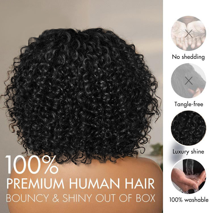 FlexCap Wear & Go Deep Curly 7x5 Pre-Everything & Transparent Lace Flexi-Fit Invisi Drawstring Cap Glueless Wig