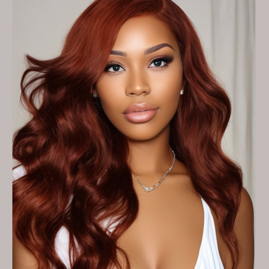 TianaHair Reddish Brown Body Wave Wear Go 6x4 Glueless Pre Plucked Wig.