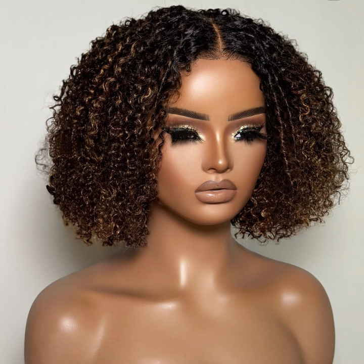 4x4/7x5 Lace Bronzed Halo Kinky Coily Pre-Everything Wear Go Glueless Wig