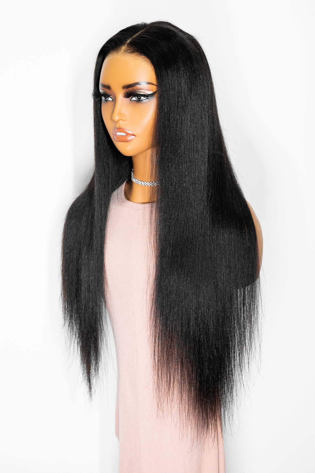 TianaHair Yaki Straight 6x4 Wear Go Glueless Transparent/HD Lace Wig With Pre Bleached Tiny Knots.