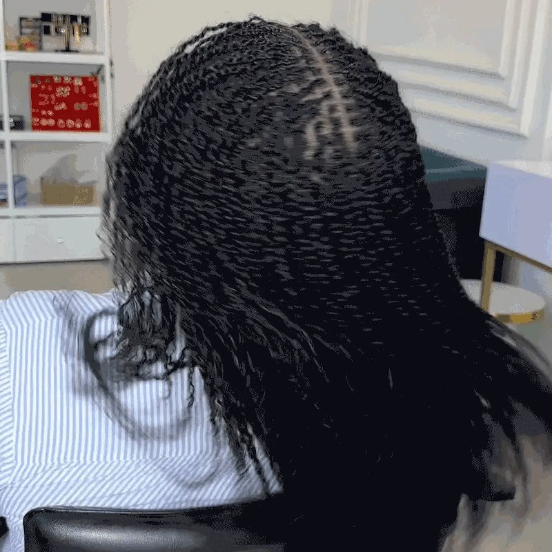 Perruque longue bouclée crépue sans colle sans dentelle 100 % cheveux humains