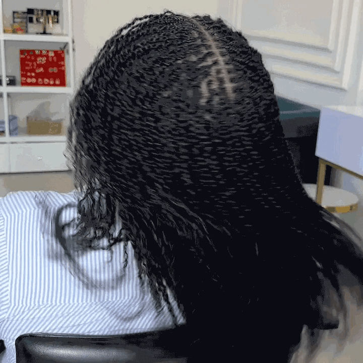 Perruque longue bouclée crépue sans colle sans dentelle 100 % cheveux humains