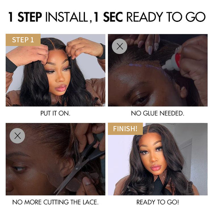 Wet and Wavy Water Wave 6x4 Pre-everything Wear Go Bob Wig-TianaHair