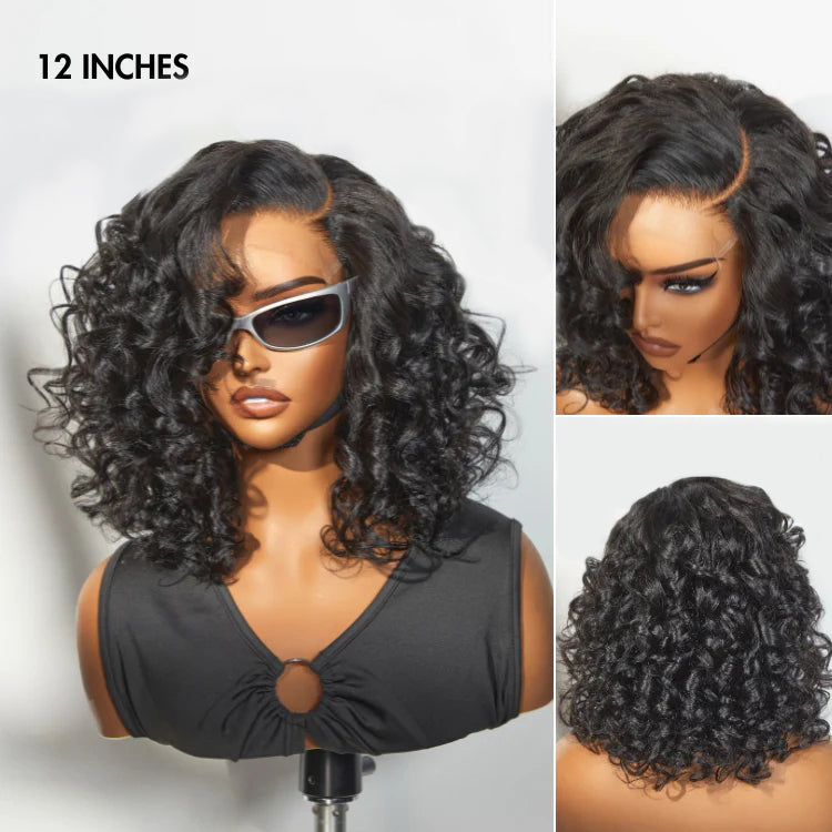 Bouncy Left C Part 6x4 Lace Natural Black Loose Wave Wear Go Glueless Wig 