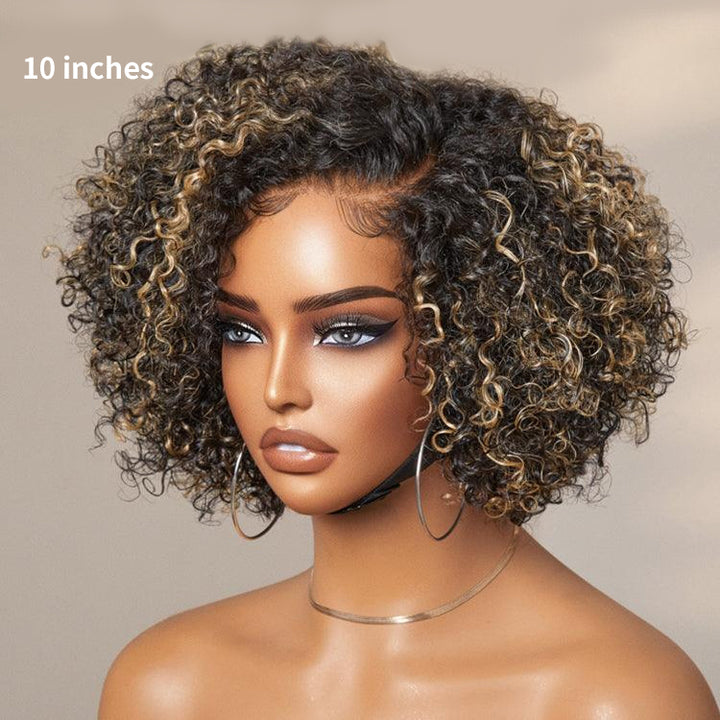 Honey Blonde Highlight 6X4 Lace Wear And Go Glueless Classic Short Wig