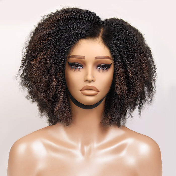 Afro Kinky Curly Starry Shadow 6x4 Pre-Everyhthing & Transparent Lace Wear Go Glueless Wig