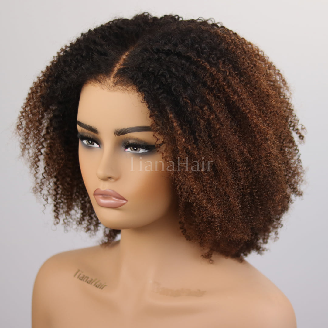 Afro Kinky Curly 6x4 Pre-Everything &amp; Transparent Lace Wear Go Glueless Perücke 
