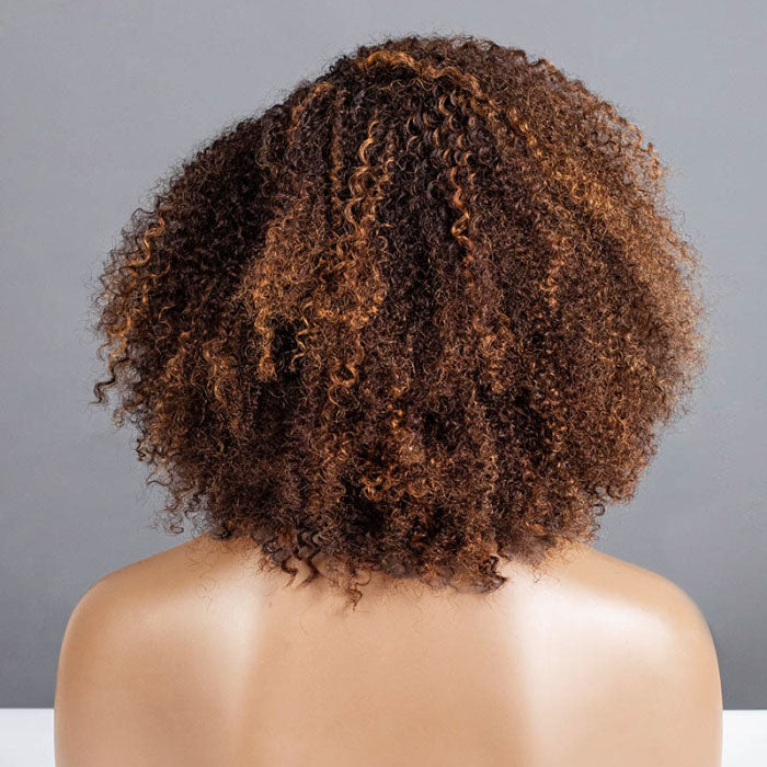 4x4/7x5 Lace Cocoa Breeze C Part Afro Curly Pre-Everything Glueless Wig