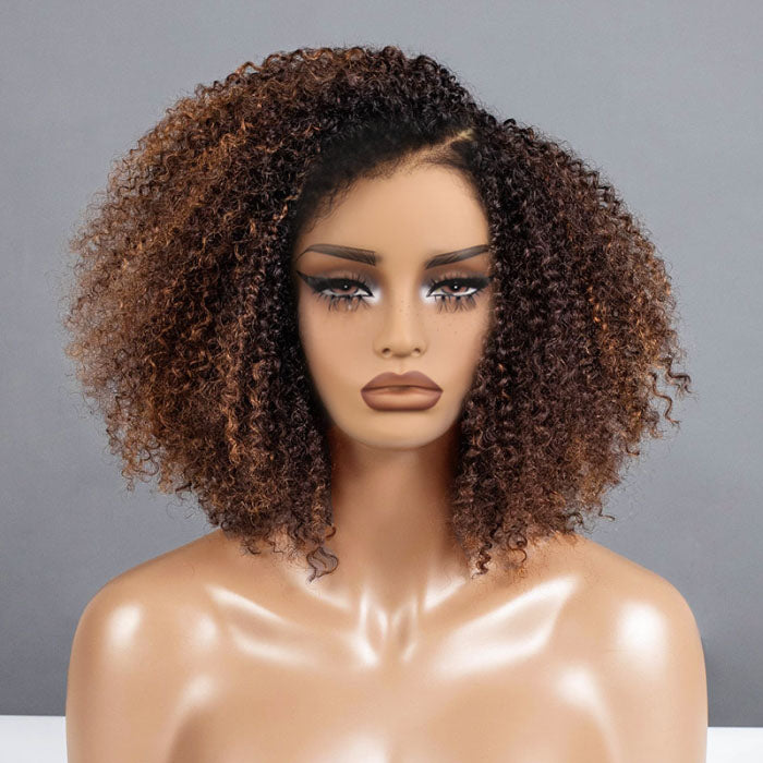 4x4/7x5 Lace Cocoa Breeze C Part Afro Curly Pre-Everything Glueless Wig