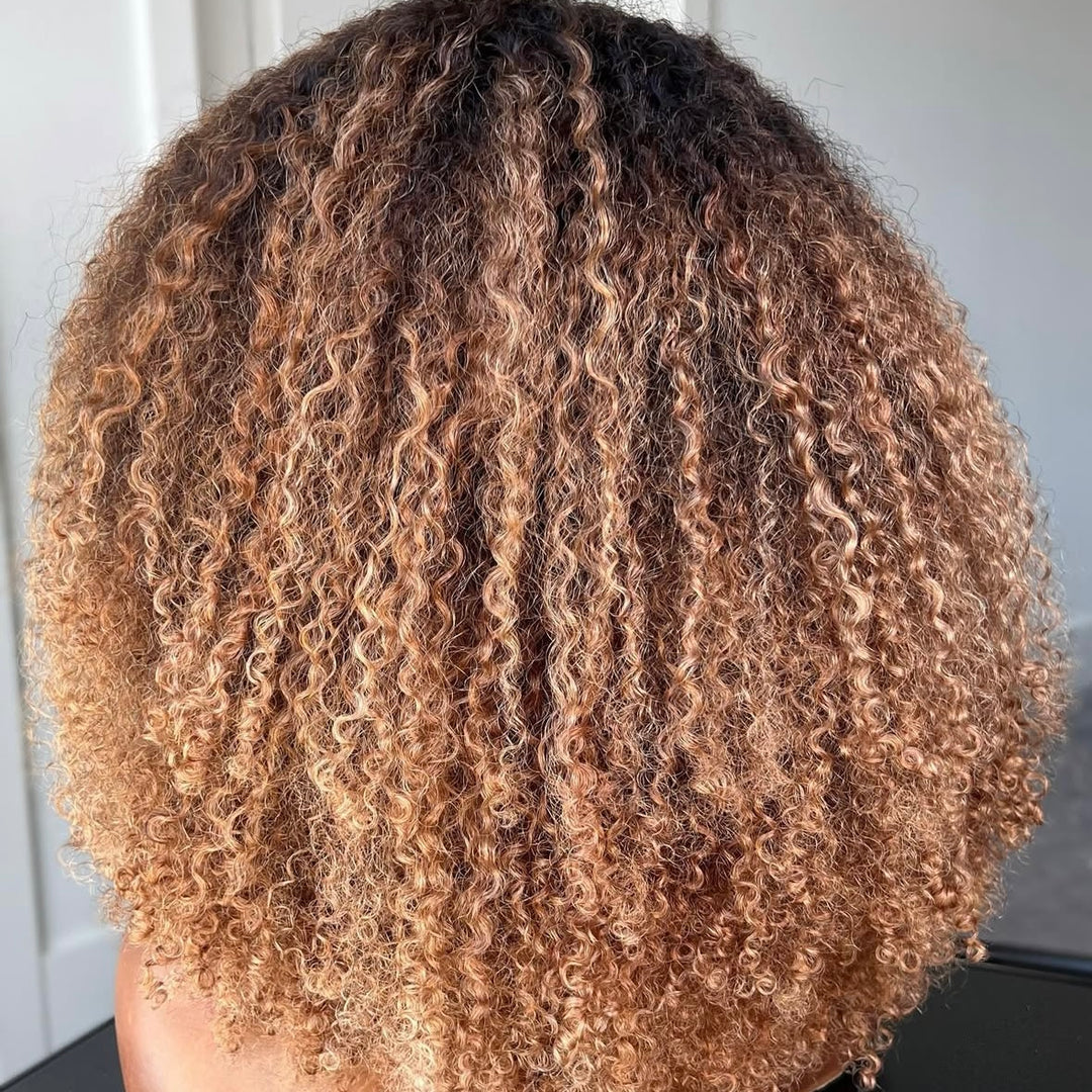 4x4/7x5 Lace Honey Drip Afro Curly with Layered Bangs Pre-Everything Wear Go Glueless  Wig