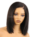 Layered Cut Yaki Straight Left C Part Glueless Minimalist 4x4 Lace Bob Wig Ready to Go