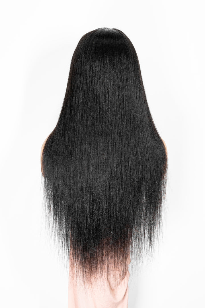 TianaHair Yaki Straight 6x4 Wear Go Glueless Transparent/HD Lace Wig With Pre Bleached Tiny Knots.