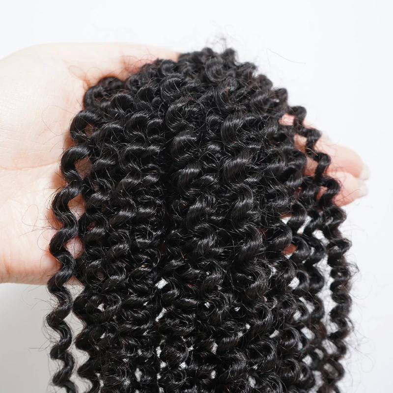 Kinky Curly Glueless No Lace Stirnband Lange Perücke 100 % Echthaar