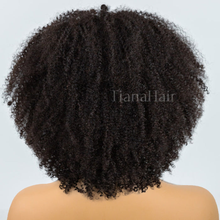 Afro Kinky Curly Glueless No Lace Wig 100% Human Hair