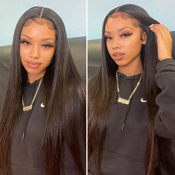 TianaHair Silky Straight 6x4 Wear Go Glueless Transparent/HD Lace Wig With Pre Bleached Tiny Knots.