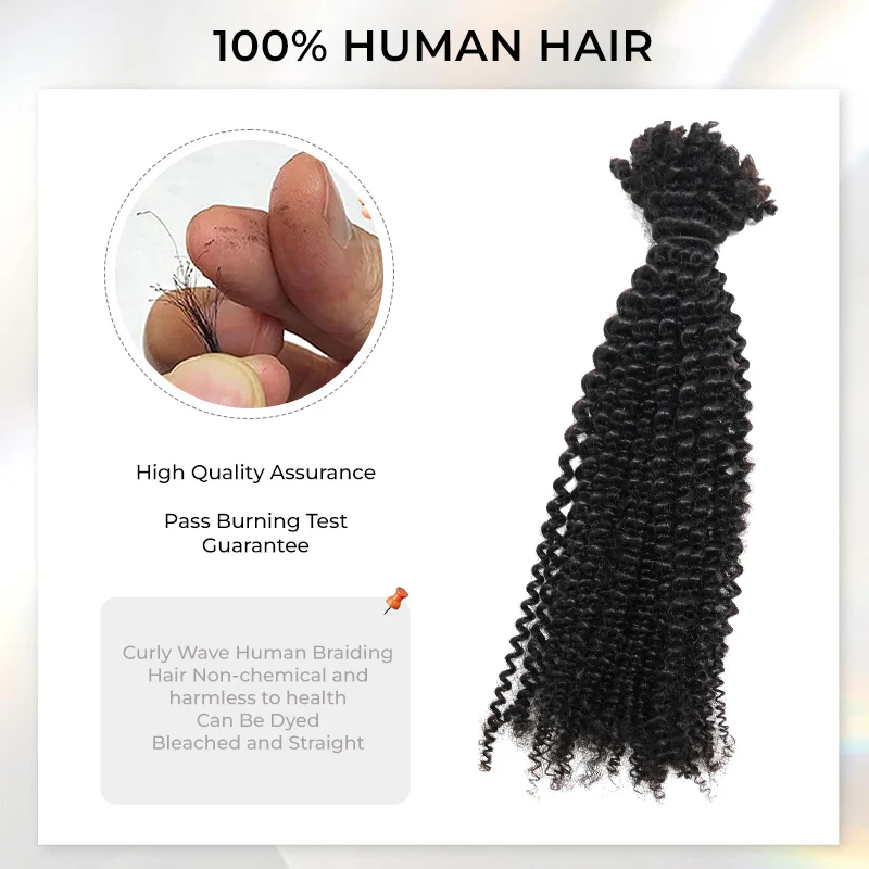 Kinky Curly Glueless No Lace Stirnband Lange Perücke 100 % Echthaar