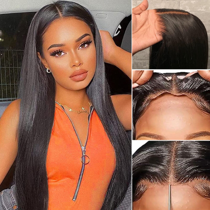 TianaHair Silky Straight 6x4 Wear Go Glueless Transparent/HD Lace Wig With Pre Bleached Tiny Knots.