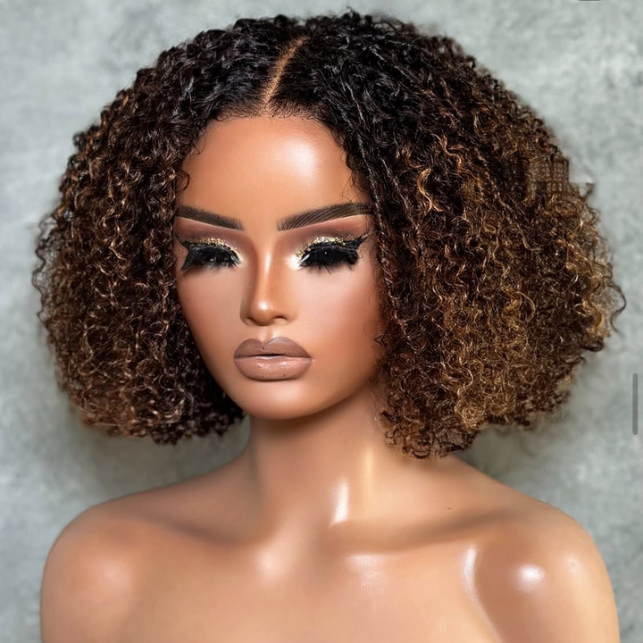 4x4/7x5 Lace Bronzed Halo Kinky Coily Pre-Everything Wear Go Glueless Wig