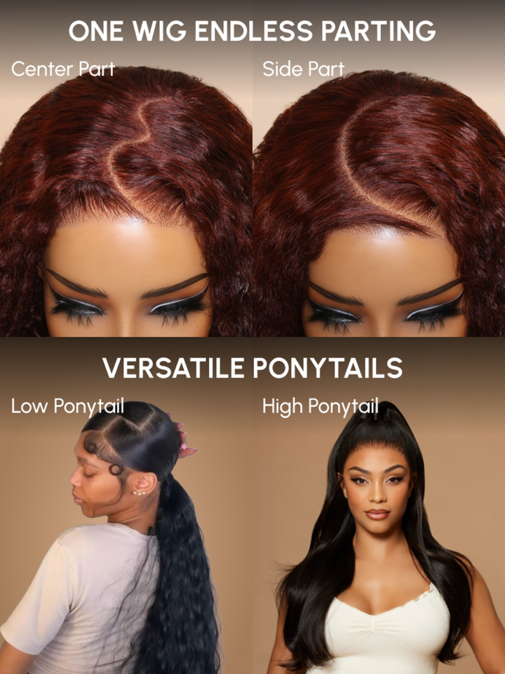 TianaHair Wear Go 6x4 Reddish Brown Glueless Wig Pre Plucked Water Wave Wig.