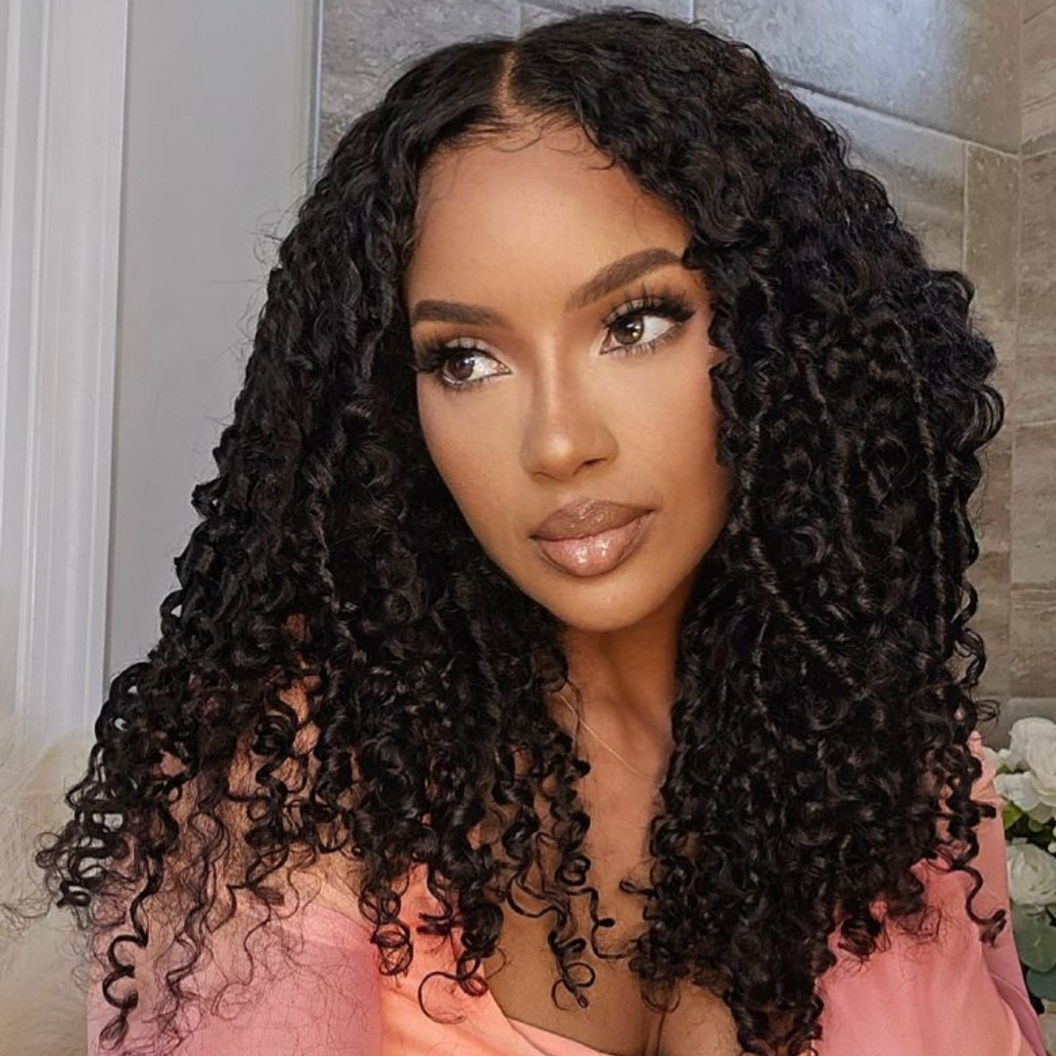 4x4/7x5 Lace Kinky Curly Texture Premium Hair Wig With Finger Coil Ends