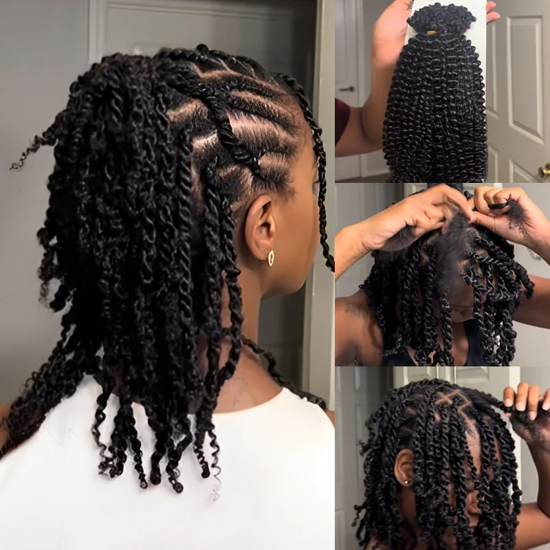 Kinky Curly Glueless No Lace Stirnband Lange Perücke 100 % Echthaar