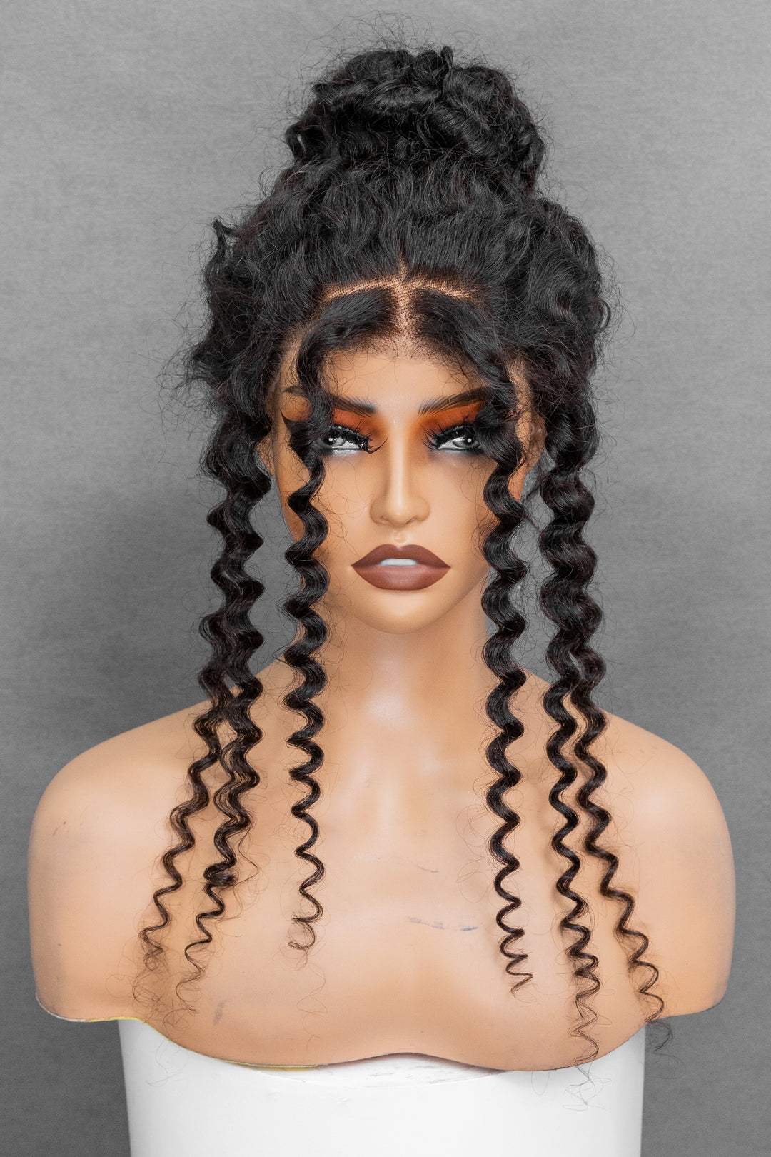 Water Wave Flexi-Fit Invisi Drawstring Cap 360 Lace Long Curly Wig With 4C Hairline