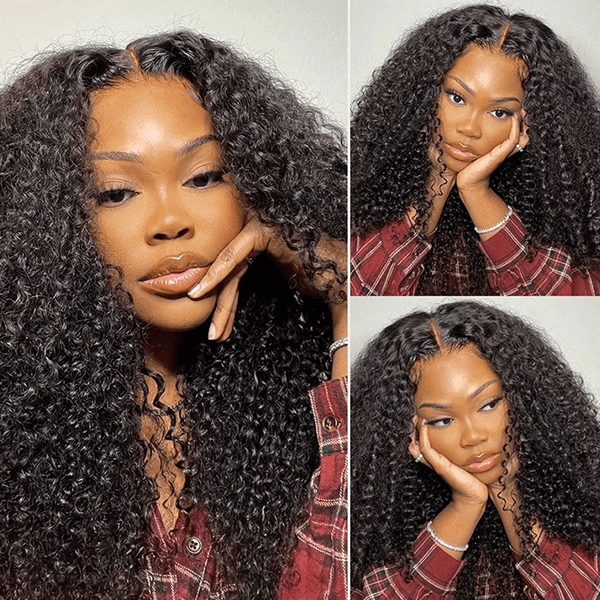 TianaHair Kinky Curly 6x4 Wear Go Glueless Transparent/HD Lace Wig With Pre Bleached Tiny Knots.