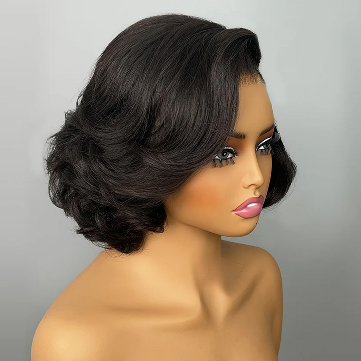 4x4/7x5 Lace Vintage Blowout Straight Glueless Wig 100% Human Hair