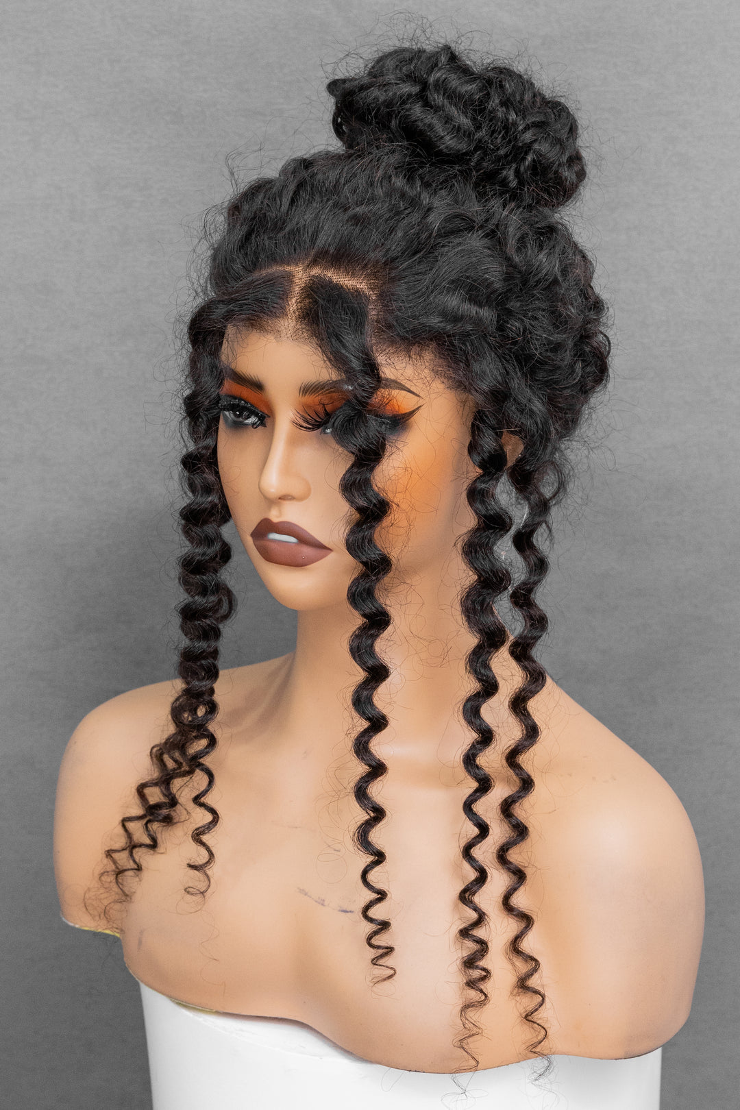 Water Wave Flexi-Fit Invisi Drawstring Cap 360 Lace Long Curly Wig With 4C Hairline