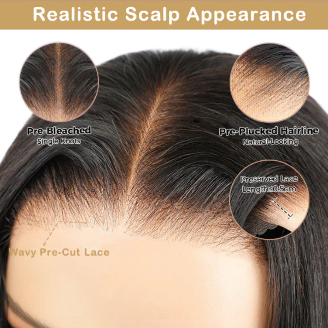 Afro Kinky Curly Ombre Mocha Highlights 4x4/7x5 Lace Pre-Everyhthing & Transparent Lace Wear Go Glueless Wig