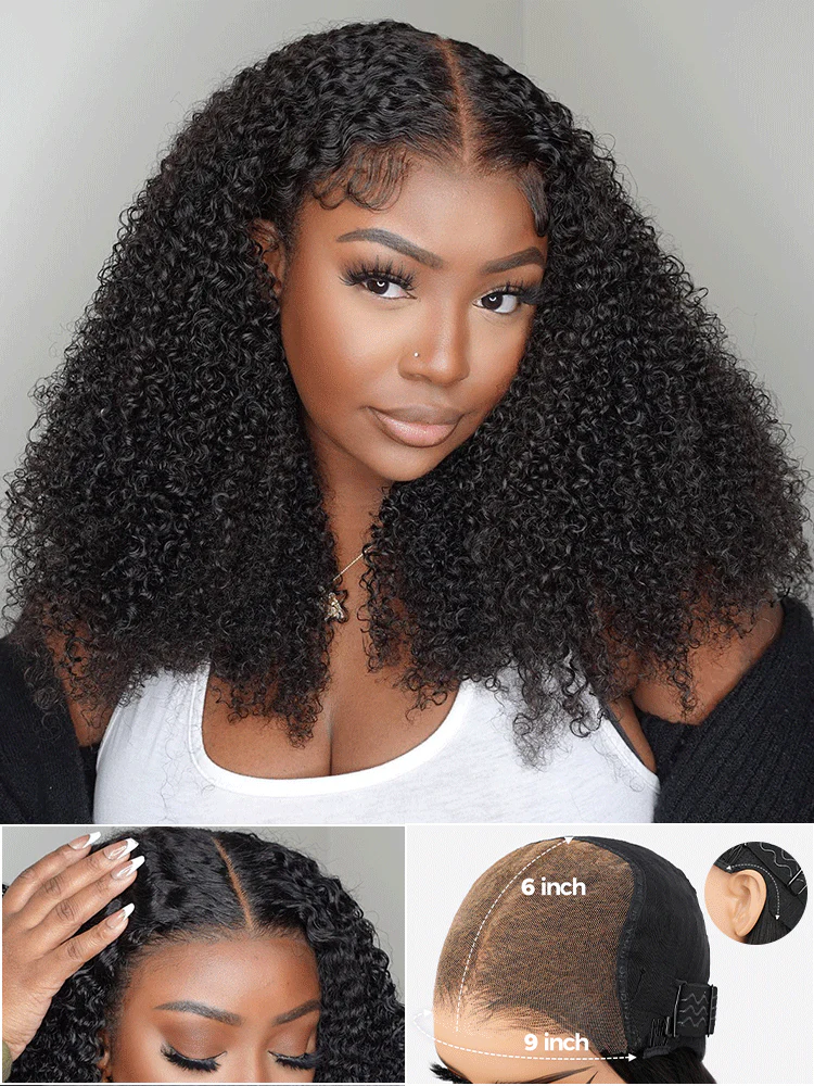 TianaHair Wear Go Afro Curly 9x6 Transparent/HD Lace Pre-Bleached Tiny Knots Pre-Cut Glueless Wig.