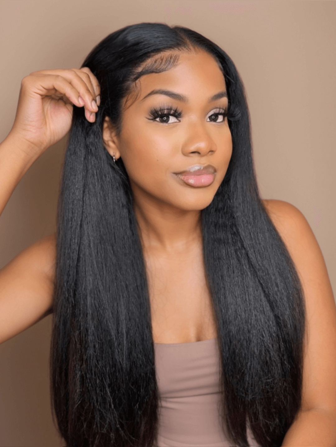 TianaHair Yaki Straight 6x4 Wear Go Glueless Transparent/HD Lace Wig With Pre Bleached Tiny Knots.