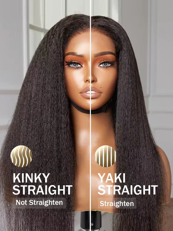 TianaHair Kinky Straight 6x4 Wear Go Glueless Transparent/HD Lace Wig With Pre Bleached Tiny Knots.