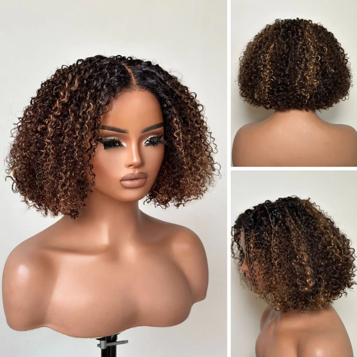 4x4/7x5 Lace Bronzed Halo Kinky Coily Pre-Everything Wear Go Glueless Wig