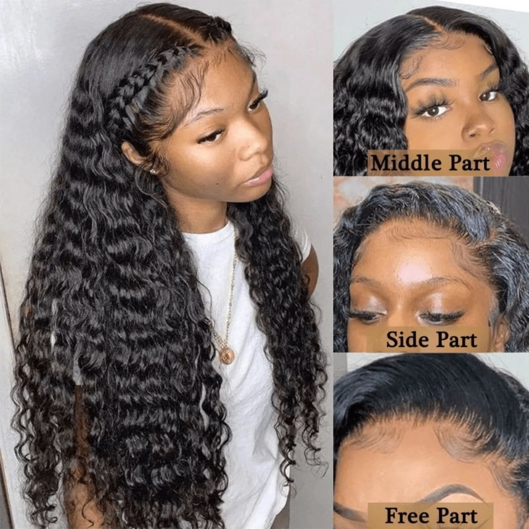 TianaHair Wear Go Deep Wave 9x6 Transparent/HD Lace Pre-Bleached Tiny Knots Pre-Cut Glueless Wig.