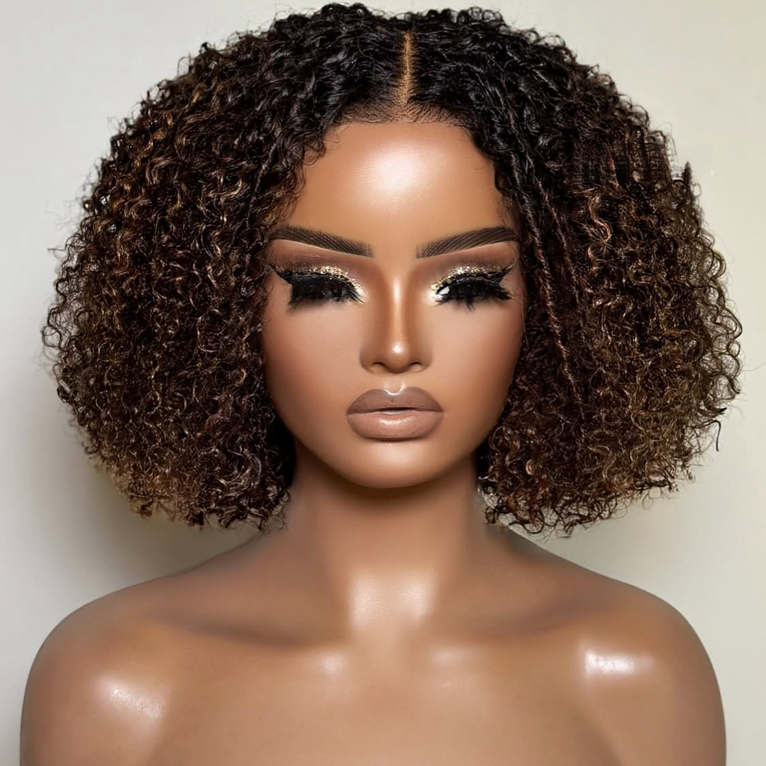 4x4/7x5 Lace Bronzed Halo Kinky Coily Pre-Everything Wear Go Glueless Wig