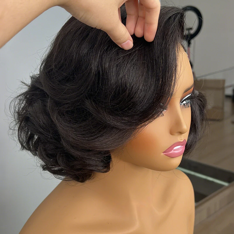 4x4/7x5 Lace Vintage Blowout Straight Glueless Wig 100% Human Hair