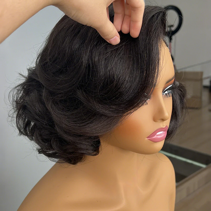 4x4/7x5 Lace Vintage Blowout Straight Glueless Wig 100% Human Hair