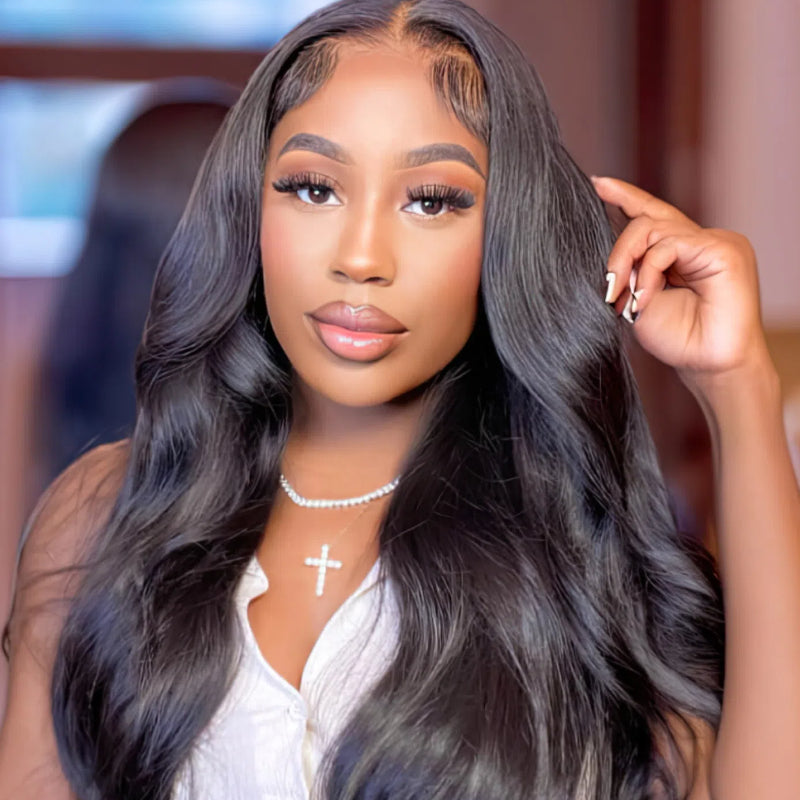 TianaHair Body Wave 6x4 Wear Go Glueless Transparent/HD Lace Wig With Pre Bleached Tiny Knots.