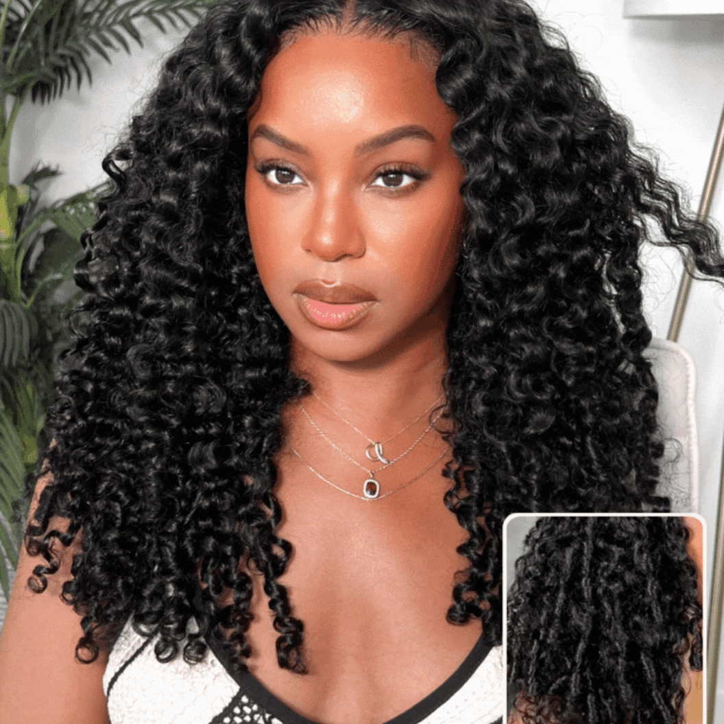 4x4/7x5 Lace Kinky Curly Texture Premium Hair Wig With Finger Coil Ends