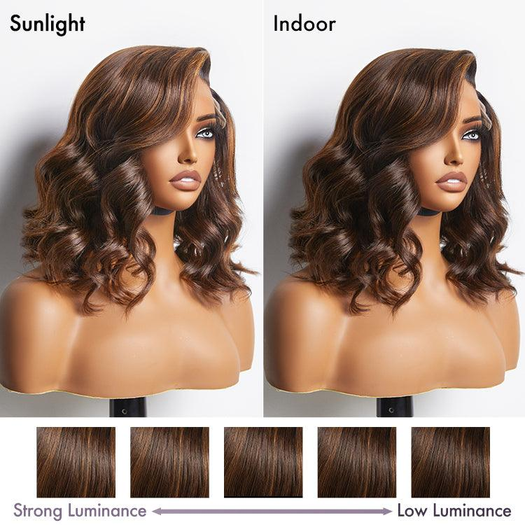 TianaHair Brown Ombre Loose Wave 4x4 Closure Lace Put On And Go Glueless Wig 100% Human Hair.