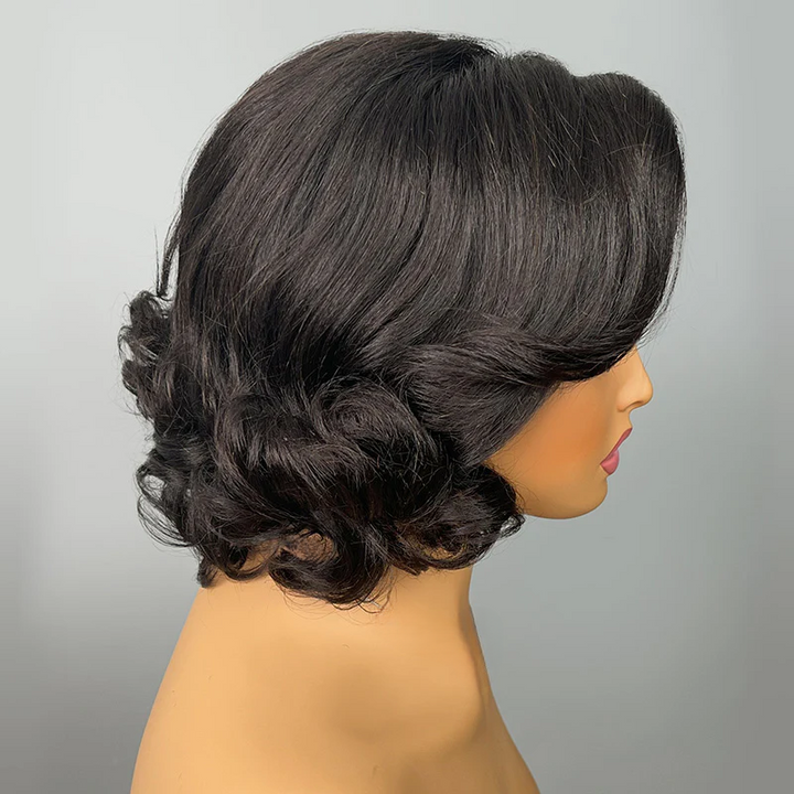 4x4/7x5 Lace Vintage Blowout Straight Glueless Wig 100% Human Hair