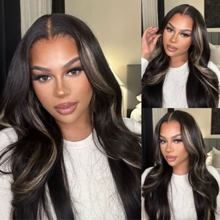 TianaHair Blonde Highlights Body Wave Pre-Max 13x4 Lace Wear Go Glueless Wig.