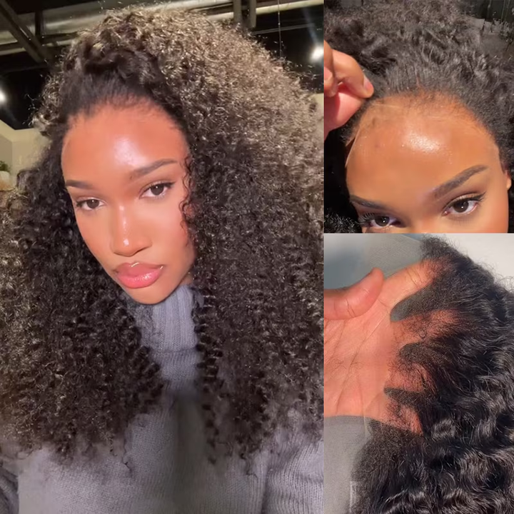 【Clearance Sale】13x4 Frontal Lace 4C Edge Kinky Curly Wig 100% Human Hair TianaHair