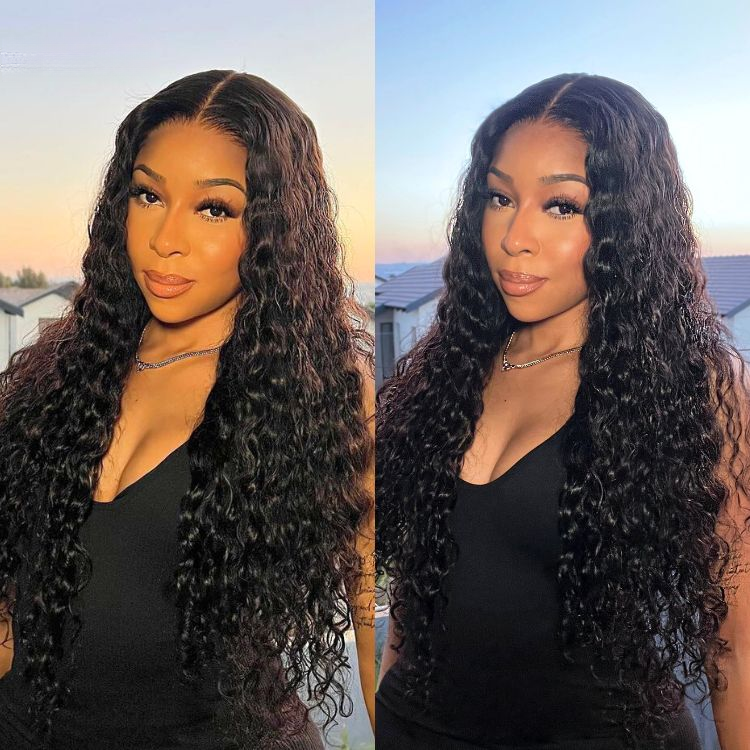 【Clearance Sale】13x4 Frontal Lace Water Wave Wig 100% Human Hair TianaHair