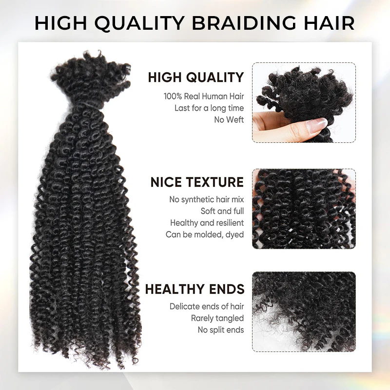 Kinky Curly Glueless No Lace Stirnband Lange Perücke 100 % Echthaar
