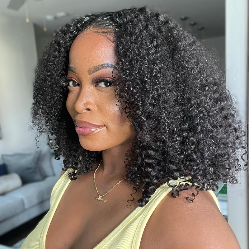 TianaHair Wear Go Kinky Curly 9x6 Transparent/HD Lace Pre-Bleached Tiny Knots Pre-Cut Glueless Wig.