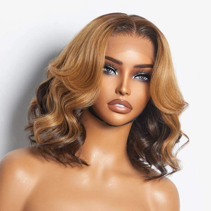 Elegant Peekaboo Ombre Blonde Loose Wave Glueless 6x4 Closure Lace Wig