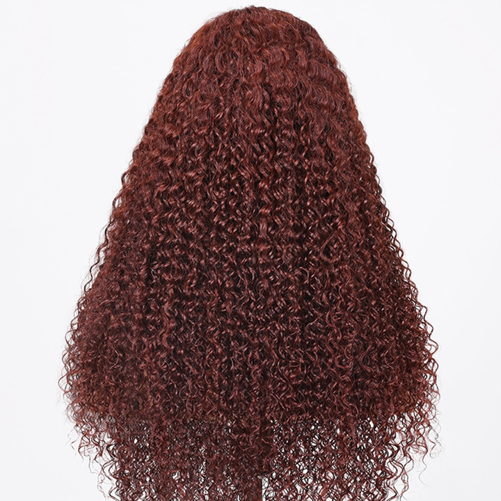 TianaHair Wear Go 6x4 Reddish Brown Glueless Wig Pre Plucked Water Wave Wig.