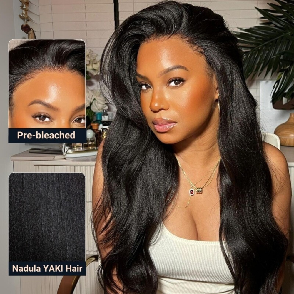 TianaHair Wear Go Yaki Straight 9x6 Transparent/HD Lace Pre-Bleached Tiny Knots Pre-Cut Glueless Wig.